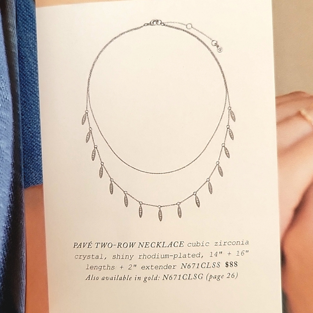 Silver Two-Row Necklace - Picture 4 of 7